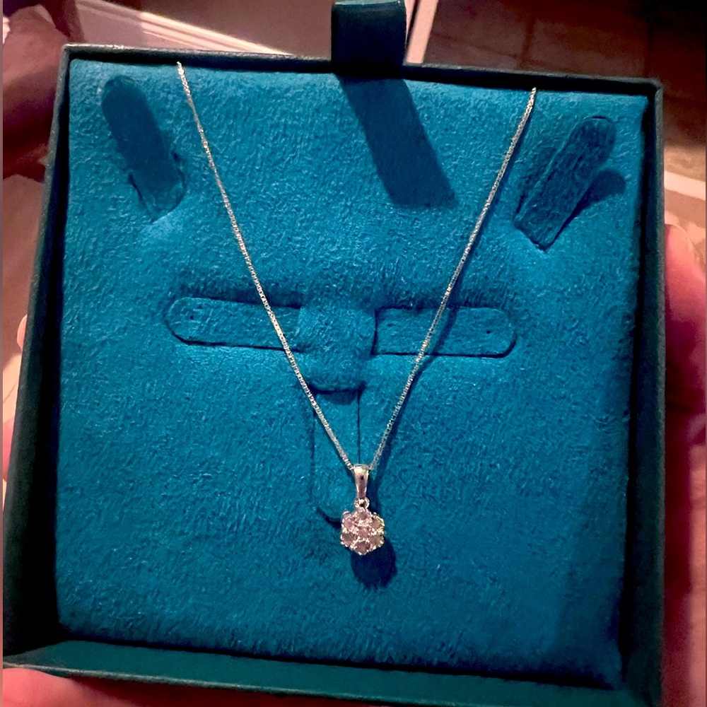 Genuine Diamond and Sterling Silver Necklace